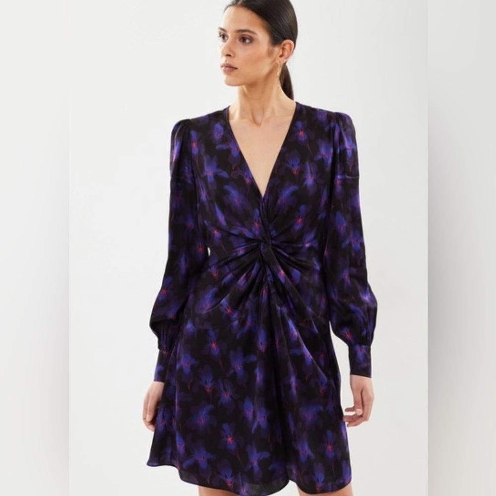 The Kooples Black and Purple Floral Dress